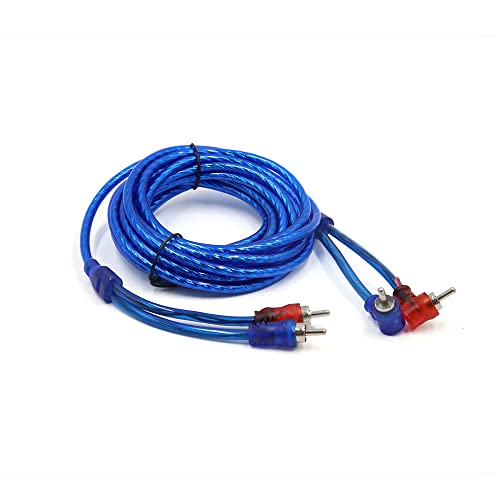 uxcell Blue 14.7 Ft Double Shielded RCA Stereo Audio Cable for Car
