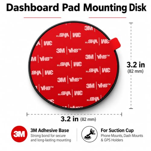 Dashboard Pad Mounting Disk for Suction Cup Phone Mount, 3.2" Sticky Base - size: 3P