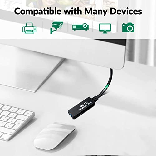 75FT USB 3.0 Active Extension Cable, Long USB Extension Cord A-Male to A-Female, With High-Speed Data Signal Amplifier, Compatible With Quest 3.VR,Rift.360 Kinect. Xbox,Webcam.PS4 HD Camera or More - size: 75FT Active