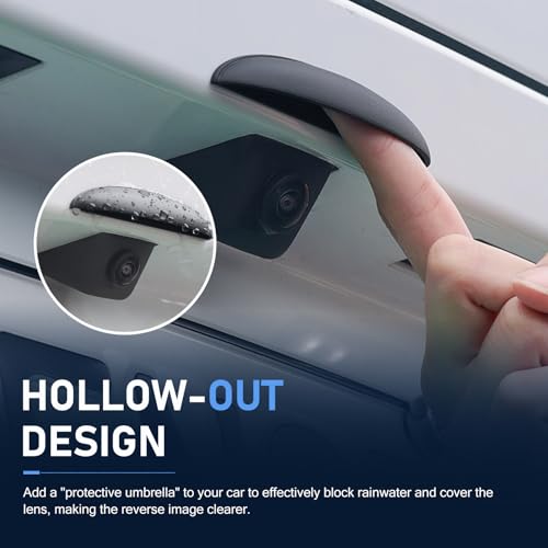 Car Rear View Camera Anti-Rain Cover, Plastic Back Up Camera Shield, Vehicle Reversing Cam Modification Protective Accessory, Universal for Most Cars (White) - color: White