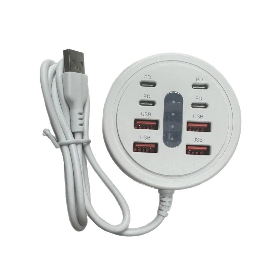 8-in-1 MultiPort USB Charging Station with 4 USB-C & 4 USB-A for Efficient