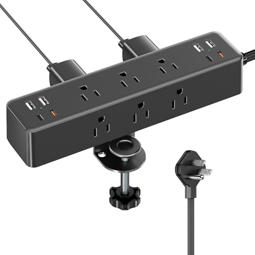 Desk Clamp Power Strip 15FT, 40W Total Fast Charging Station - size: 15FT-40W