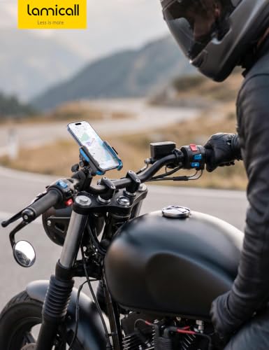 Lamicall Motorcycle Bike Phone Mount Holder for 6-7.2" Phones, Blue - color: Blue