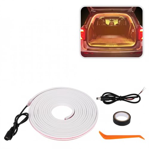 Car Cargo Area LED Light Strip, 13.12Ft Trunk Ambient Illumination Tape, Self-Adhesive Trimmable Flexible Waterproof LED Strip, Universal for Most Cars (Warm White) - color: Warm White