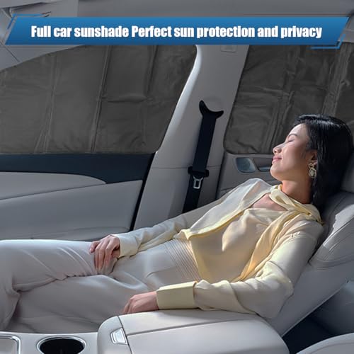 4PCS Magnetic Car Side Window Sun Shades, UV & Privacy Protection Curtains, Universal Window Covers for Sleeping, Breastfeeding, Camping, Travel, Changing Clothes (Black)
