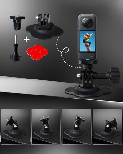 Universal Action Camera Mount Helmet Camera Mounts Adhesive Base for Insta360, Helmet Mount for Gopro, Surfboard Motorcycle Vlogging Accessories (1)