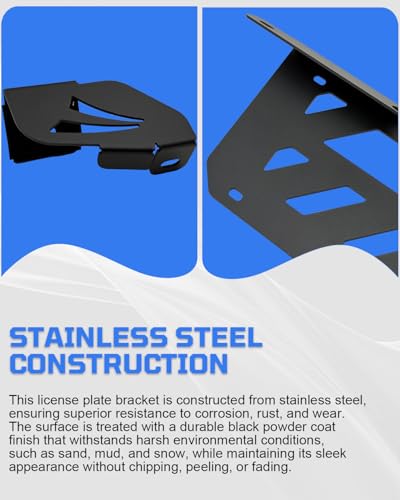 License Plate Holder for Bronco, Steel Front License Plate Frame No-Drilling License Plate Bracket Compatible with Ford Bronco 2026 2025 2024 2023 2022 2021 Standard Plastic Bumper Bronco Accessories - size: For Bronco Standard Bumper