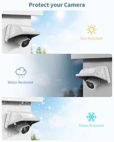 Universal Security Camera Sun Rain Cover Shield, Backup Camera Shield - size: ABS White Camera Cover