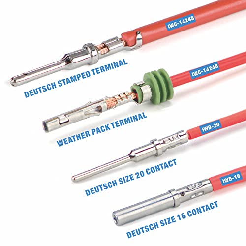 IWISS iCrimp KIT-DC02 Wire Crimping Tool Kit for Deutsch Connectors and Weather Pack Terminals with Connector Removal Tools