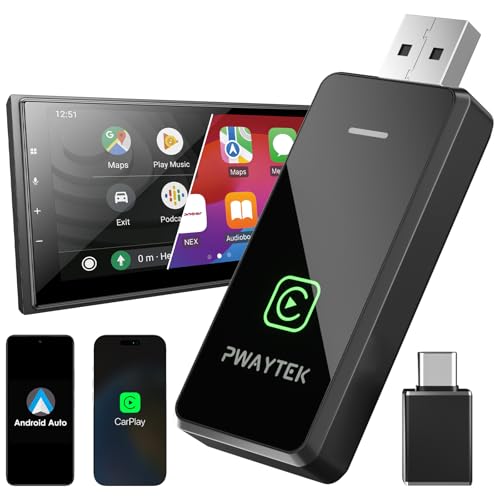 Wireless carplay Adapter for iPhone, for Apple carplay Wireless Adapter, for Android Auto Wireless Adapter, 2 in 1 Auto Wireless CarPlay Dongle, Plug & Play, for iPhone iOS 10+/ Android 11+