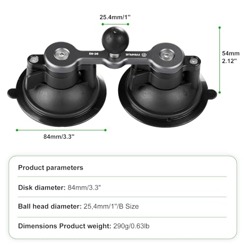 FANAUE Universal Car Phone Mount - Heavy-Duty Sticky Gel Suction Cup with 25mm Ball, 1" RAM-Compatible Windshield/Dashboard Phone Holder for Cars, Trucks & SUVs - Secure Anti-Slip Auto Accessories