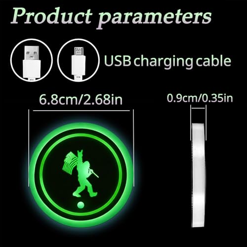 2Pcs 12 Gauge LED Car Cup Holder Coasters 7 Colors 3 Modes Lights Up Cups - color: 12 Gauge Bullet