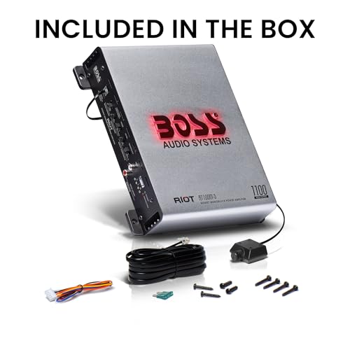 BOSS Audio Systems R1100M-S Monoblock Car Amplifier - 1100 High Output, 2-8 Ohm Stable, Low/High Level Inputs, Low Pass Crossover, MOSFET Power Supply - color: Silver