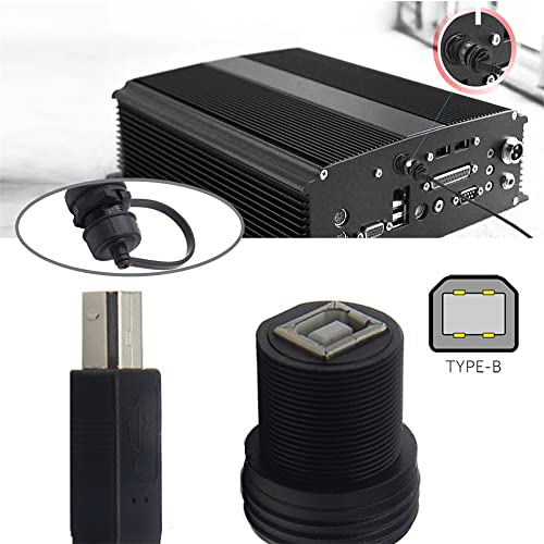 cablecc Waterproof Dustproof 480Mbps USB2.0 Standard B Type Extension Data Power Male to Female Cable Car Panel Mount Design 1m