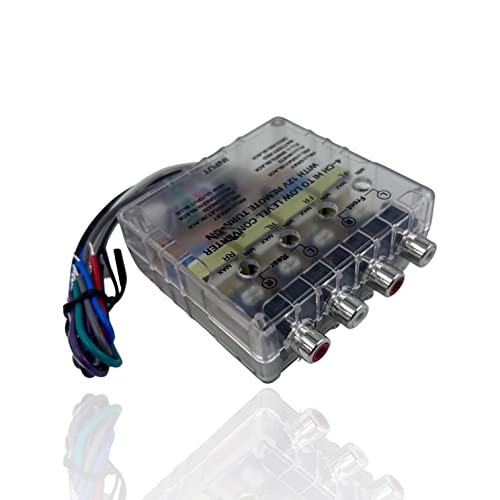 Audiotek 4 Channels Car Audio Hi Low High to Low Impedance RCA Line Converter for Car Receiver and Amplifier + Built-in Remote Turn-On, Ground Loop Isolator - at-HL5