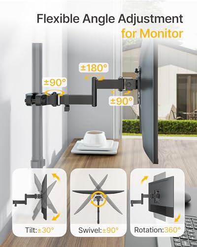 monTEK 2-in-1 Pole Mount, Laptop Tray & Monitor Arm for 10–32" Screens - size: for Laptop