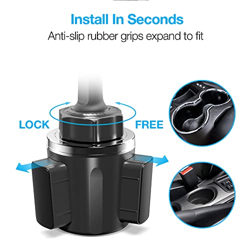 Naztech MagBuddy Elite XL Car Phone Holder - Magnetic Mount for Cup Holder with 11 Inch Gooseneck & 360 Degree Swivel, Universal Compatibility for iPhone, Android & GPS Units