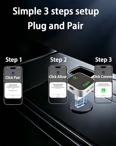 Wireless CarPlay Android Auto Adapter Plug and Play AI Box for Factory Wired