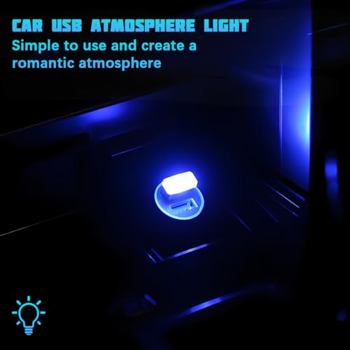 4 Pack 5 V 0.2 W USB Interior Ambient Lights, Blue - color: Blue