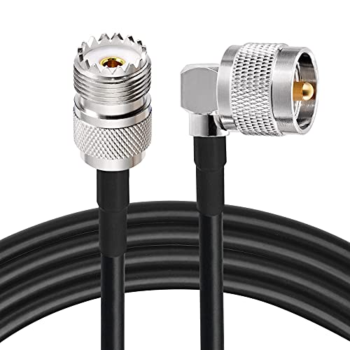 Superbat CB Coax Cable 12inch RG58 PL259 to SO239 Jumper for Analyzer 2pack - size: 12inch 2pcs, style: right angle