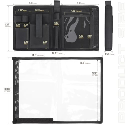 LIVANS Map Case Holder for Outdoors Land Navigation Kit,13x10" Viewing Area - color: Black