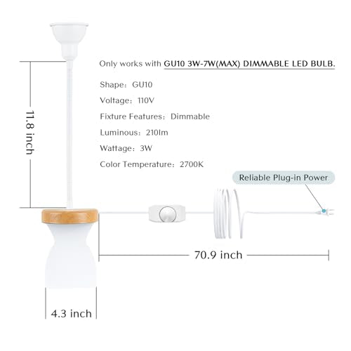 Solfres Patented Innovative Design Headboard Reading Light. No Drilling Golden Book Light for Bedtime Reading. Dimmable LED Book Reading Lamp with Bulb. Movable & Flexible, White - color: White, size: M