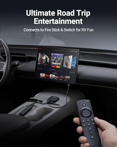 ZUCWO Wireless CarPlay Adapter & Car TV Mate Support Video HDMI Converter for TV Stick/Game Machine, 2-in-1 CarPlay HDMI Multimedia for Cars with Factory Wired CarPlay from 2016, Plug & Play, Black