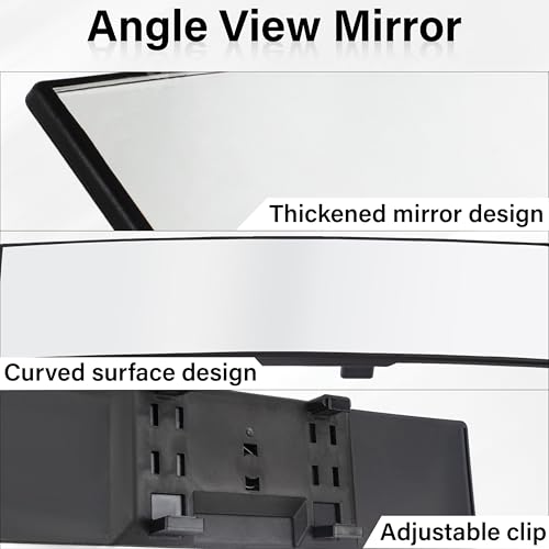 Rear View Mirror, Universal 11.4 Inch Interior Extended Rear View Mirror - color: White