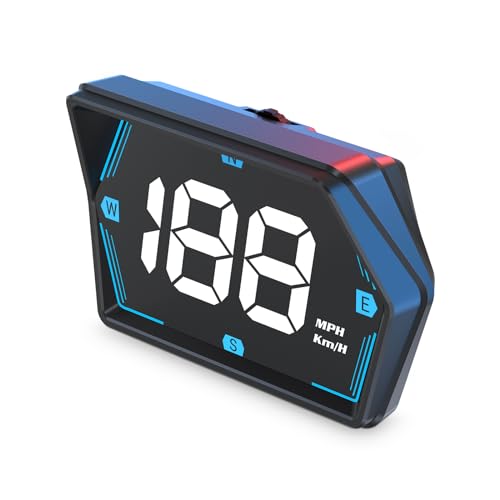 Dyno Racing GPS HUD Speedometer Heads-Up Digital Display Guage Speed,Compass,Overspeed Alarm with Rotary Suction Cup Holder USB Power