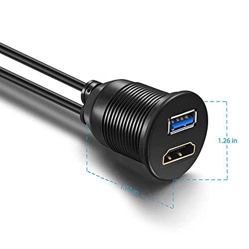OBVIS USB3.0 and HDMI Panel Flush Mount Cable – (3 Feet) - size: 3 Feet