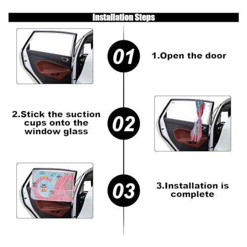 GLSOWEE Car Window Shade for Baby, Blackout Car Window Curtain, Elephant - color: Pink-Elephant