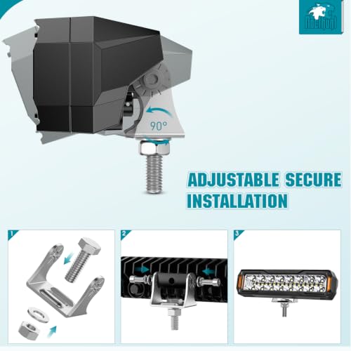 Nilight 6 Inch LED Light Bar 2PCS 50W Spot Flood Combo Lamps - color: 50W Led Pod 2Pcs White + Wire