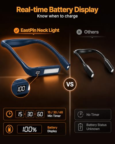 Book Light with Storage Case, 80H Lasting Rechargeable Neck Light - color: Dark Blue + Black Storage Case