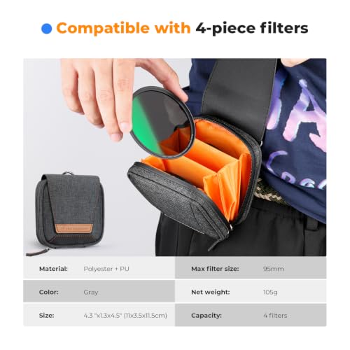 K&F CONCEPT 82mm Magnetic Filter CPL+ND8+ND64+Magnetic Basic Ring+Lens Cap - size: 82mm