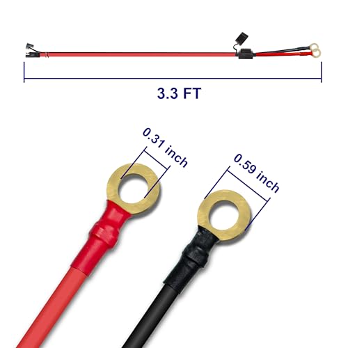 BFXM 10AWG 3.3FT SAE Connector Extension Cables with 15& 20A Fuse - color: 10awg3.3ft*1