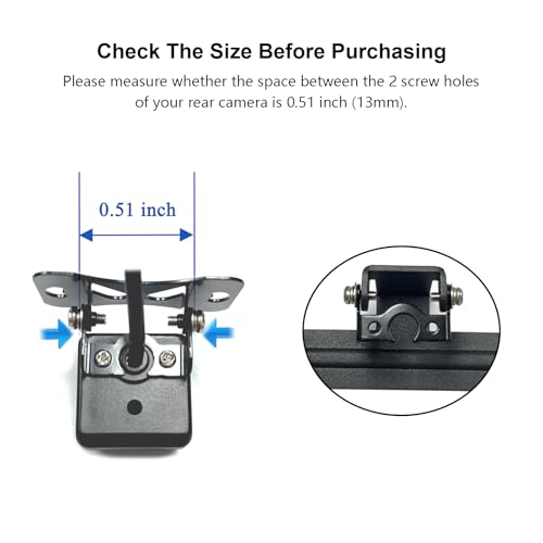 VOONOA Car Rear Camera License Plate Bracket with Screws Kit, Universal Rust-Proof Backup Camera Mount Accessories Installation Holder for Reverse Mirror Dash Cam