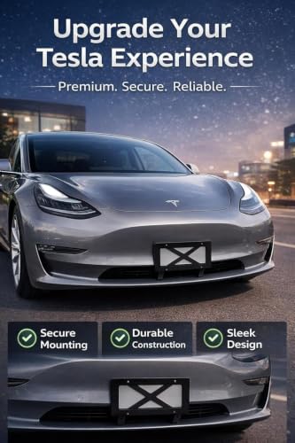 No Drill Front License Plate Mount for Tesla Model S 2021-2025, Premium Front License Plate Holder Bracket, Camera-Safe License Plate Frame, Tesla Model S Accessories【for 2021-2025 Tesla Model S】