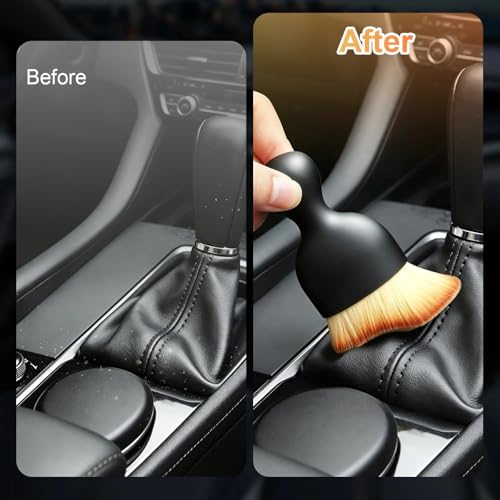 Car Interior Cleaning Brush Set, 4PCS Soft Bristle Detailing Brush with Protective Cover, Scratch-Free Cleaner for Dashboard Air Vent, Screen, Keyboard, Laptop and Electronics