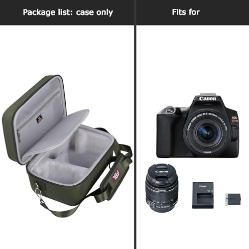 FBLFOBELI EVA Camera Case for Canon EOS Rebel T7/T8i/T5/R50/R100 - color: Army Green