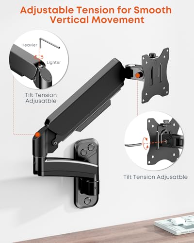 Single Monitor Wall Mount fits 17-32 inch Flat/Curved Screen - size: 17 - 32 Inch, style: Single Arm