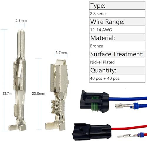 440Pcs Automotive Electrical Pin Connectors Kit Crimp Terminal Pins - color: 440pcs Pin Terminals