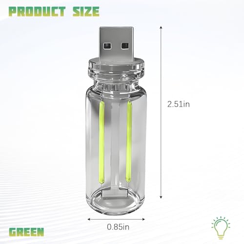 Car Retro Atmosphere Light, Mini Plug-in Touch Control USB Vehicle Glass Bottle LED Night Light, Portable Automotive Interior Ambient Lamp, Universal for Truck SUV Sedan (Green) - color: Green