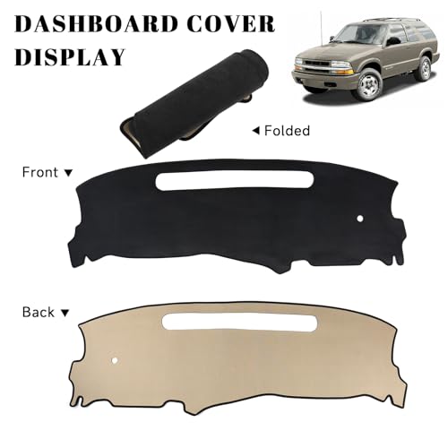 Black Dashboard Dash Board Cover Mat Carpet for Chevy 1998-2005 Blazer S10 for GMC Jimmy Sonoma Envoy for Oldsmobile Bravada Accessories Dash Cover Flannel Material Dash Mat Sunshade - size: for Chevy 1998-2005 Blazer