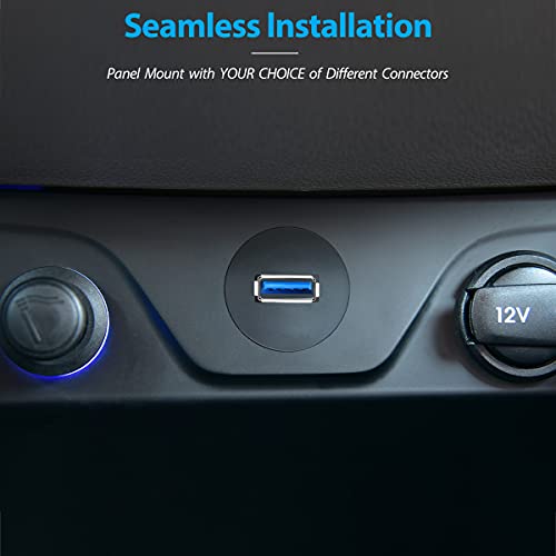 Small USB 3.0 Male to Female AUX Flush Panel Mount Extension Cable for Car Truck Boat Motorcycle Dashboard 3ft (Pack of 5) - size: 3 feet (Pack of 5)