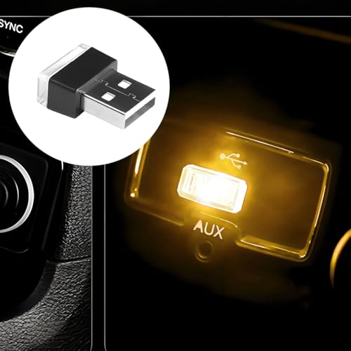4 Pack 5 V 0.2 W USB Interior Ambient Lights, Yellow - color: Yellow