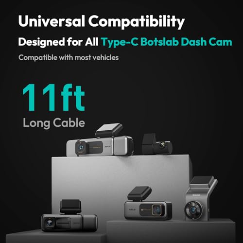 BOTSLAB 4K 3 Channel Dash Cam Front and Rear/Inside with Fuse Tap Hardwire Kit Type C, Dash Camera 24/7 Parking Mode, 3.18”Touch Screen Dashcam, Built-in GPS 5.8GHz WiFi Voice Control, Free 128GB Card