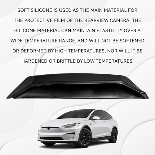 Upgraded Backup Camera Rain Shield for Cars, Silicone Rear View Covers, Wider Longer Design Blocks Water Drops, Clear Reverse Image Guard, Self Adhesive Vehicle Exterior Accessories (Black) - color: Black