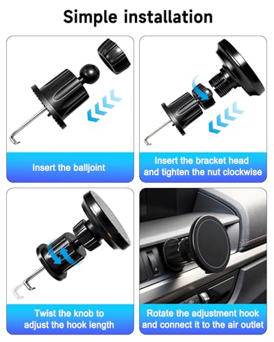 for MagSafe Car Mount Charger 15W Fast Magnetic Wireless Car Charger Holder - color: Black Air Vent Only