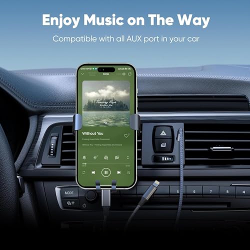 Aux Audio Cable for iPhone, 2 in 1 USB C to 3.5mm Aux Audio Lightning to 3.5mm Audio Cable Fit with iPhone 17 16 15 Plus/14/13/12/11/XR, Galaxy S24/S23/S22, Pixel 8/7/6, iPad to Car Stereo Speaker 4FT - color: Grey