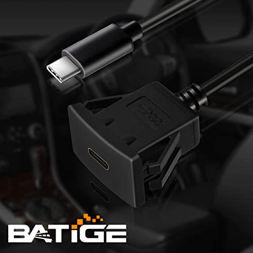 Square Type C 3.1 Car Flush Mount Cable USB C 3.1 Panel Mount Male to Female Extension Cable for Car Truck Boat Motorcycle Dashboard 3ft